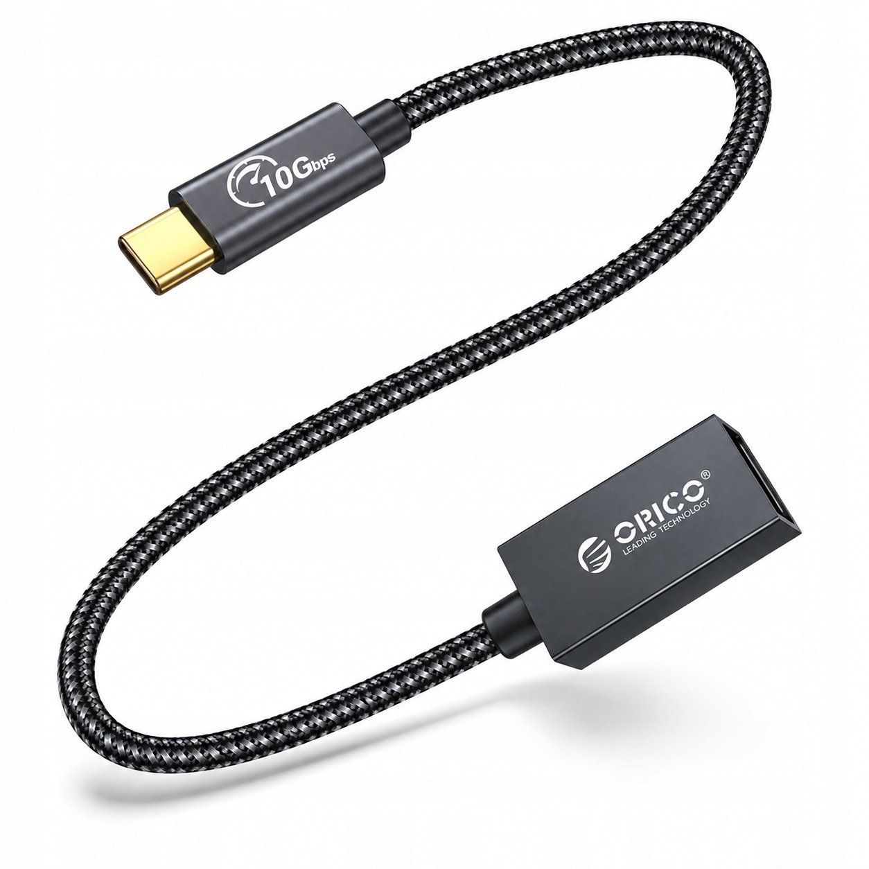 Adapter USB Orico CAF31 USB-C - USB-A 3.1 Gen 2 10Gbps 30cm OTG - czarny 6942227180605