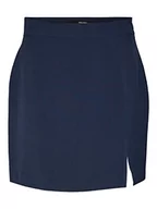 Spódnice - VERO MODA Damska spódnica VMTROIAN MR Mini Slit Skirt Rock, Navy Blazer, M, granatowy blezer, M - miniaturka - grafika 1