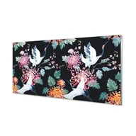 Tablice i flipcharty - Płyta szklana do kuchnia Ptaki z kwiatami 120x60 - miniaturka - grafika 1