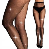 Rajstopy - Modne RAJSTOPY KABARETKI diamenciki - miniaturka - grafika 1