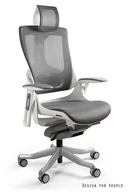 Fotele i krzesła biurowe - Fotel biurowy WAU 2 biały/szary siatka - miniaturka - grafika 1