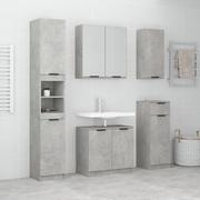 Meble łazienkowe - Lumarko 5-cz. zestaw szafek do łazienki, szarość betonu - miniaturka - grafika 1