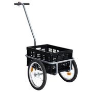 Przyczepki rowerowe - vidaXL Transportowa przyczepa rowerowa, skrzynka 50 L, czarna, 60 kg - miniaturka - grafika 1