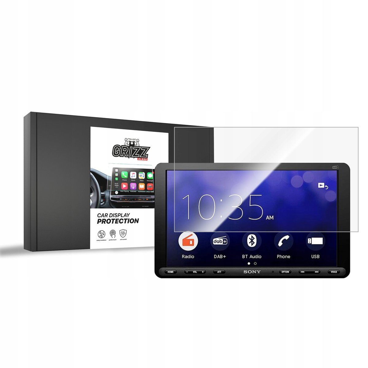 2x Folia ceramiczna GrizzGlass CarDisplay Protection do Sony XAV-AX8050D