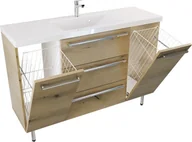 Szafki łazienkowe - Szafka z umywalką ATHD UM ST 120 K K UCH MAT - Drewnodekor mat- Uchwyt Chromowany - miniaturka - grafika 1