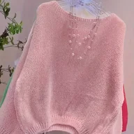 Swetry damskie - TEMU Damski Krótki Sweter Kurtka w Kolorze Limonki – Elegancki Półprzezroczysty Kardigan z Dekoltem w Kształcie Koralików, Okrągły Dekolt, Krótki - miniaturka - grafika 1