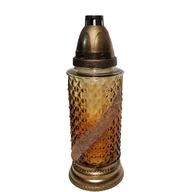 Lampiony i znicze - Znicz szklany z wkładem bursztyn 29 cm - miniaturka - grafika 1