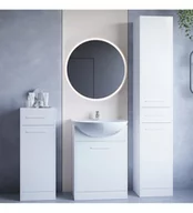 Szafki łazienkowe - Meble do łazienki z lustrem SLIDO MINI LED biały - miniaturka - grafika 1