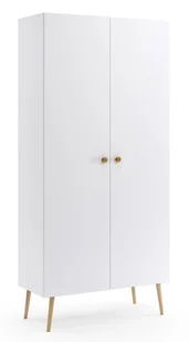 Biała dwudrzwiowa szafa na ubrania z półkami H4-H67 - Szafy Biała dwudrzwiowa szafa na ubrania z półkami H4-H67 - Szafy - miniaturka - grafika 1