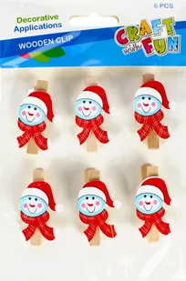 Craft With Fun, Drewniane spinacze Boże Narodzenie Bałwanki, 481017 - Zabawki kreatywne - miniaturka - grafika 1