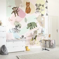 Fototapety - Fototapeta Mickey Mouse różowym,zielonymIżółtym - 200 x 250 cm - DISNEY - miniaturka - grafika 1