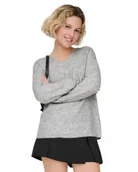 Swetry damskie - ONLY CAMILLA SWETER SZARY DAMSKI WKŁADANY PRZEZ GŁOWĘ M J9A - miniaturka - grafika 1