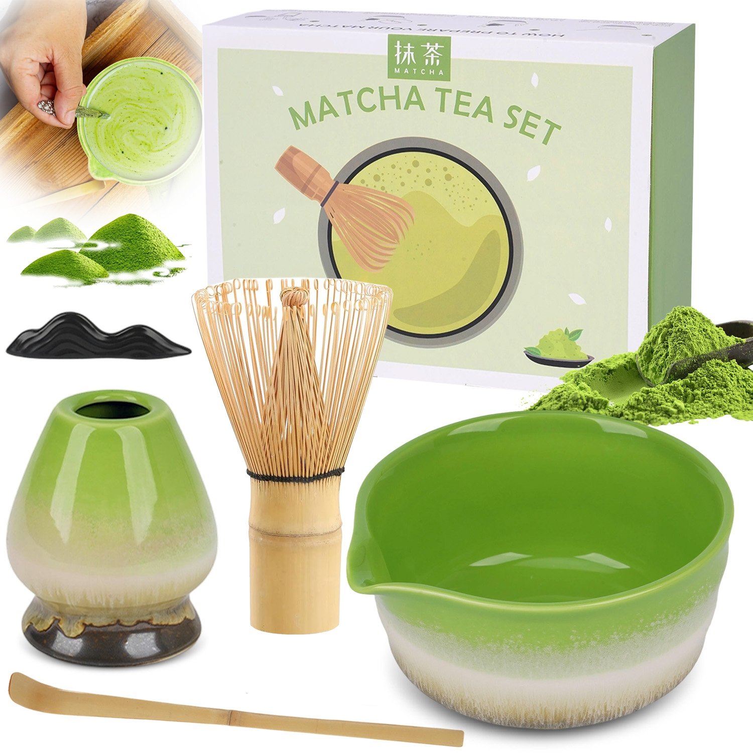 Zestaw Narzędzi Do Matchy Japońska Matcha Akcesoria Bambusowe Ceramiczny