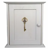 Szafki na klucze - Szafka Na Klucze Szara Złoty Klucz - miniaturka - grafika 1