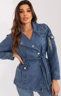 Kurtki damskie - Kurtka jeansowa z wiązaniem HM-KR-9820.45, Kolor ciemnoniebieski, Rozmiar S/M, FactoryPrice - Primodo.com - miniaturka - grafika 1