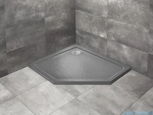 Radaway Doros Pt E Stone brodzik pięciokątny 100x90x5cm lewy antracyt SDRPT1090-01-64SL | - Brodziki prysznicowe - miniaturka - grafika 1