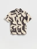 Bluzki dla chłopców - Reserved - Wzorzysta koszula - oliwkowy - miniaturka - grafika 1