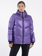 Kurtki damskie - 4F Kurtka zimowa 4FAW23TDJAF277 Fioletowy Regular Fit - miniaturka - grafika 1