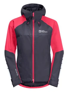 Jack Wolfskin Kurtka przeciwdeszczowa "Morobbia" w kolorze różowo-szarym - Kurtki i kamizelki sportowe damskie - miniaturka - grafika 1