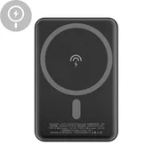 Powerbanki - Dudao bezprzewodowy powerbank MagSafe 5000mAh czarny (K14S) - miniaturka - grafika 1