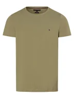 Koszulki męskie - Tommy Hilfiger T-shirt męski Mężczyźni Dżersej zielony jednolity, S - miniaturka - grafika 1