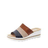 Moda i Uroda OUTLET - Rieker Damskie sandały 67492, Niebieski kombi, 39 eu - miniaturka - grafika 1