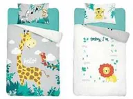 Pościel dla dzieci - Detexpol Pościel bawełniana 90x120 żyrafa szara 3945 B Mayamoo 105 - miniaturka - grafika 1