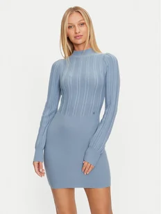 Guess Sukienka dzianinowa Livia W4BK08 Z2V42 Niebieski Regular Fit - Sukienki - miniaturka - grafika 1