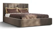 Łóżka - Brązowe pikowane łóżko z pojemnikiem - Vensari - miniaturka - grafika 1