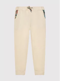 Spodnie sportowe damskie - Roxy Spodnie dresowe Marine Bloom ERGFB03220 Beżowy Rekaxed Fit - grafika 1