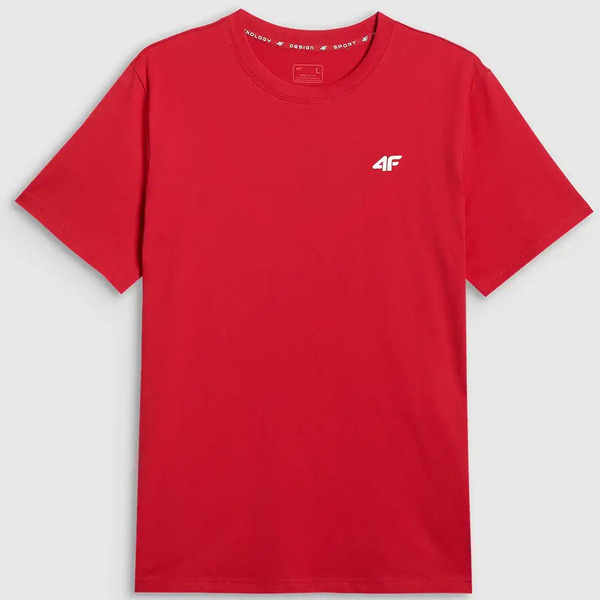 Koszulka Męska 4F T-shirt Z Logo Regular Czerwony 4FWMM00TTSHM3341 Czerwony XXL