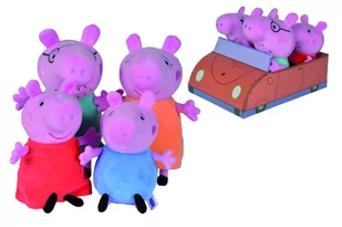 Simba Toys Świnka Peppa. Rodzina świnki w aucie - Maskotki i pluszaki - miniaturka - grafika 1