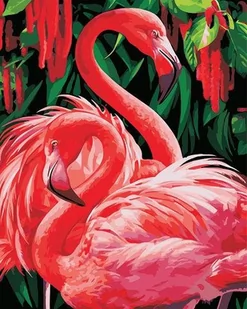 Spotkanie flamingów - Malowanie po numerach 50x40 cm - Malowanie po numerach - miniaturka - grafika 1