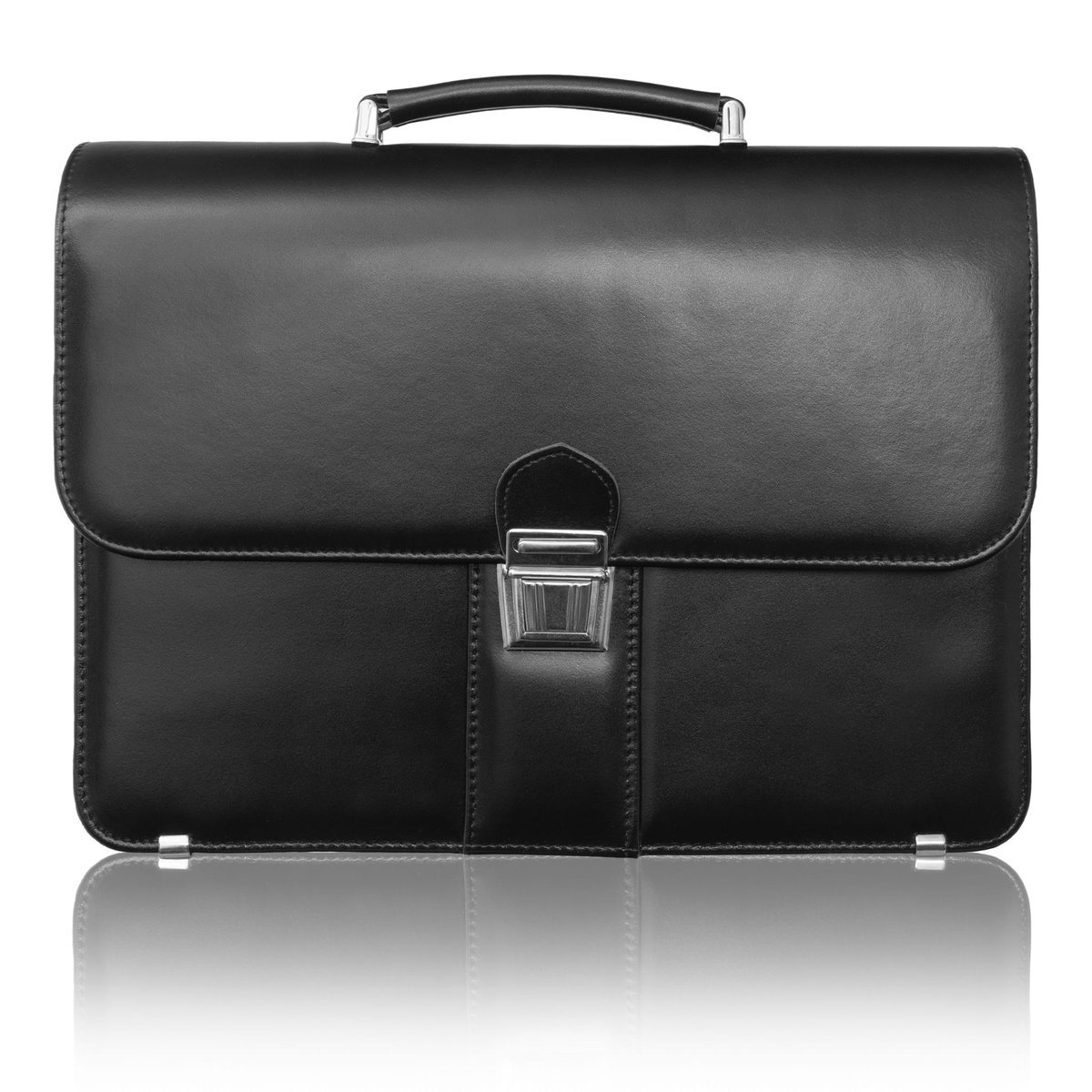 Poręczna aktówka męska skóra naturalna Tizano TS08 czarna