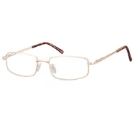 Okulary korekcyjne, oprawki, szkła - Oprawki korekcyjne zerówki okulary metalowe 799E złote - miniaturka - grafika 1