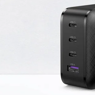 Ugreen szybka ładowarka PPS 65W USB / 3x USB Typ C QC 3.0 Power Delivery SCP FCP AFC (azotek galu) czarny (CD224 70774) - Ładowarki do telefonów - miniaturka - grafika 5