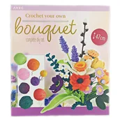 Dekoratorstwo - ZESTAW DO SZYDEŁKOWANIA bukiet KWIATY kwiatki DIY z włóczki WŁÓCZKA - miniaturka - grafika 1