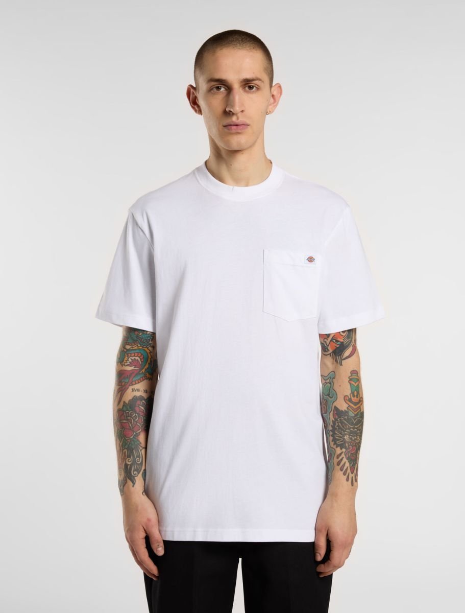 t-shirt uomo dickies heavyweight ss pocket - dk0ws450 whx1 white