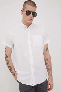 Koszule męskie - Produkt by Jack & Jones by Jack & Jones koszula bawełniana męska kolor biały regular z kołnierzykiem button-down - grafika 1