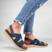 Sandały damskie - JEZZI 24SD98-7141 sandały damskie płaskie comfort - miniaturka - grafika 1