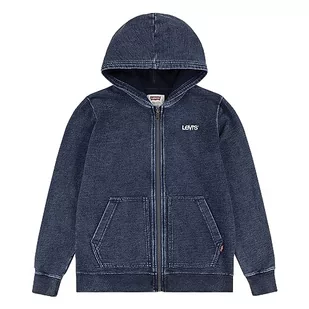 Levi's Chłopięca bluza z kapturem z logo Lvb Indigo na zamek błyskawiczny 9ej188, Z niebieskiego, 10 Lat - Bluzy dla chłopców - miniaturka - grafika 1
