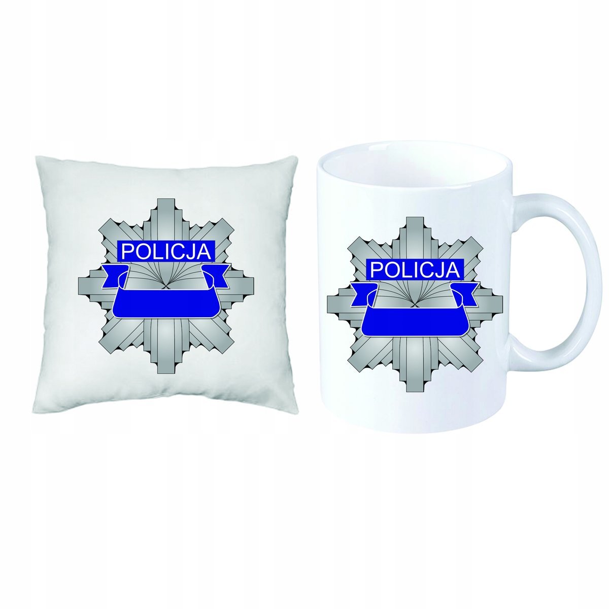 Policja ZESTAW PREZENT PODUSZKA + KUBEK+ IMIĘ