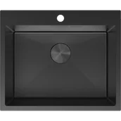 Zlewozmywaki - Mexen Solix zlewozmywak stalowy 1-komorowy 600 x 500 mm, czarny - 6408601000-70 - miniaturka - grafika 1