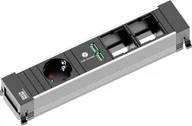 Listwy zasilające - Bachmann 916.0041 black gray 1x PG socket 2x USB 2x custom module medium - miniaturka - grafika 1