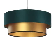 Lampy stojące - Złoto-zielona lampa wisząca glamour z abażurem - S417 Zeros - miniaturka - grafika 1