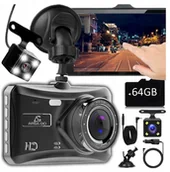 Kamery cofania - KAMERA SAMOCHODOWA WIDEOREJESTRATOR SAMOCHODOWY KAMERA COFANIA + KARTA 64GB - miniaturka - grafika 1