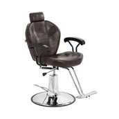 Fotele fryzjerskie - physa Fotel fryzjerski Ilford z zagłówkiem i podnóżkiem 52 64 cm 150 kg brązowy - Fotele fryzjerskie - miniaturka - grafika 1