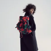 Plecaki - Reserved - Plecak w kwiaty - Czarny - miniaturka - grafika 1