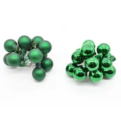 Bombki - Wiązka bombek szklanych na druciku 2,5 cm 12 sztuk zielony - miniaturka - grafika 1