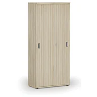 Szafy biurowe - Szafa z drzwiami przesuwnymi PRIMO WOOD, 1781 x 800 x 420 mm, dąb naturalny - miniaturka - grafika 1